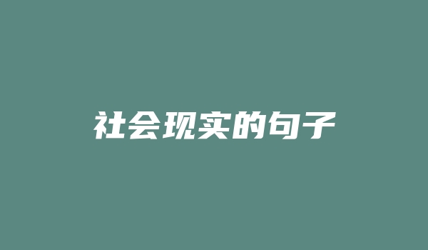 社会现实的句子