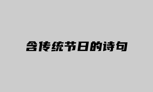 含传统节日的诗句