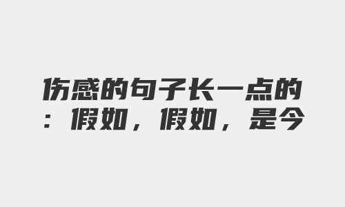 伤感的句子长一点的：假如，假如，是今生最空虚的痛