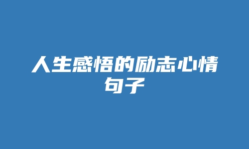 人生感悟的励志心情句子