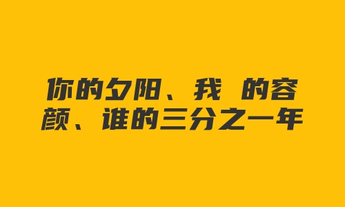 你的夕阳、我 的容颜、谁的三分之一年