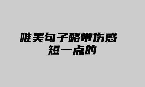 唯美句子略带伤感 短一点的