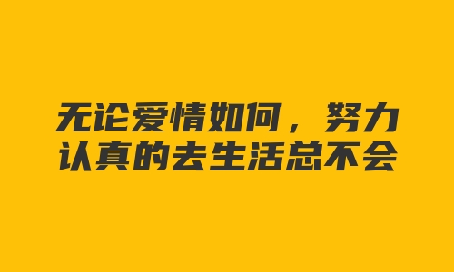 无论爱情如何，努力认真的去生活总不会错