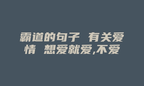 霸道的句子 有关爱情 想爱就爱,不爱就滚开