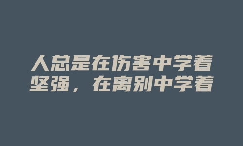 人总是在伤害中学着坚强，在离别中学着独立