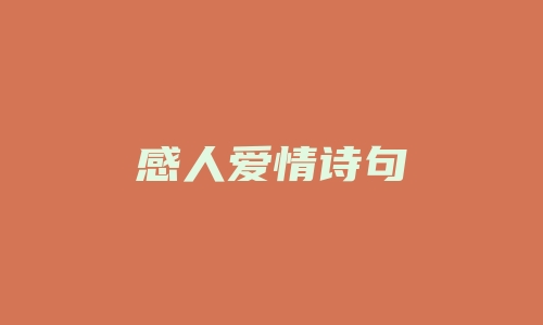 感人爱情诗句