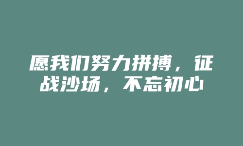 愿我们努力拼搏，征战沙场，不忘初心