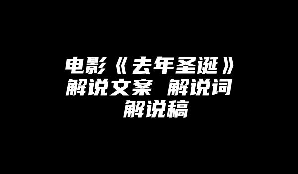 电影《去年圣诞》解说文案 解说词 解说稿