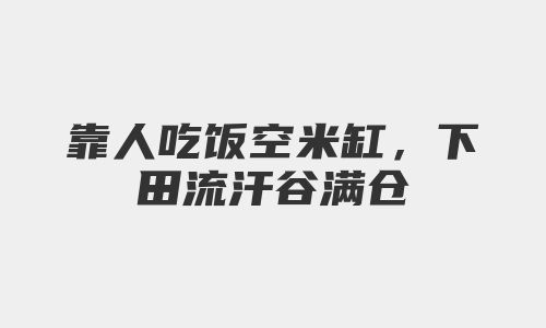 靠人吃饭空米缸，下田流汗谷满仓