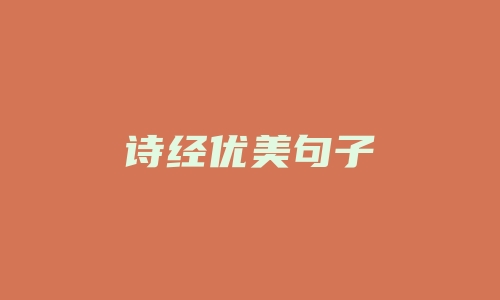 诗经优美句子