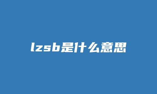 lzsb是什么意思