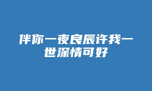 伴你一夜良辰许我一世深情可好