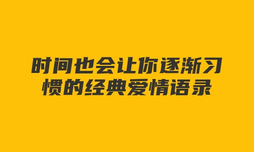 时间也会让你逐渐习惯的经典爱情语录