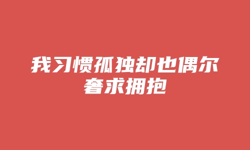 我习惯孤独却也偶尔奢求拥抱